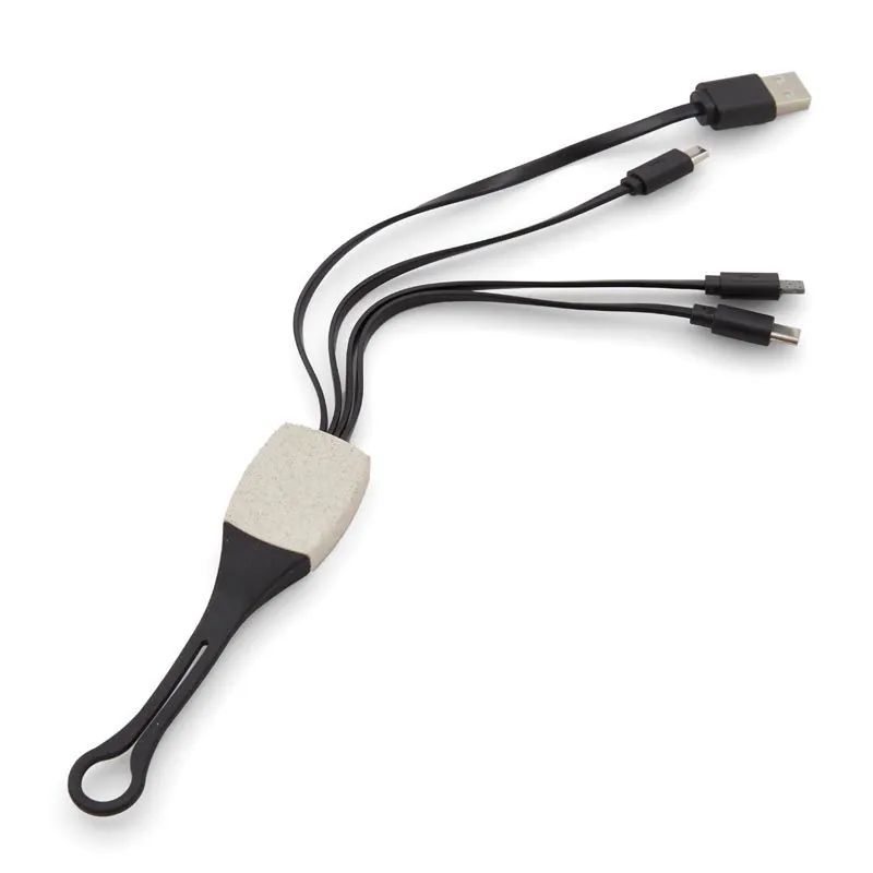 Adaptadores y Cargadores Personalizados | Cable Multicargador 3 en 1 Land con logo | Regalos Corporativos Personalizados